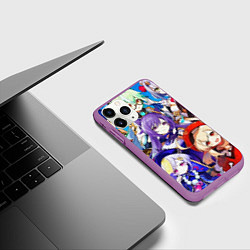 Чехол iPhone 11 Pro матовый ГЕРОИ ИГРЫ GENSHIN IMPACT, цвет: 3D-фиолетовый — фото 2