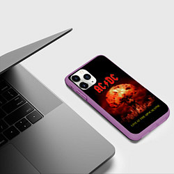 Чехол iPhone 11 Pro матовый Live at the Apocalypse - ACDC, цвет: 3D-фиолетовый — фото 2