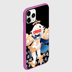Чехол iPhone 11 Pro матовый GENSHIN IMPACT SENPAI ИЕРОИГЛИФЫ, цвет: 3D-фиолетовый — фото 2
