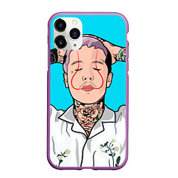 Чехол iPhone 11 Pro матовый Оливер с усами, цвет: 3D-фиолетовый