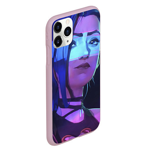 Чехол iPhone 11 Pro матовый Jinx в неоне / 3D-Розовый – фото 2