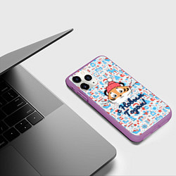 Чехол iPhone 11 Pro матовый Новый год 2022 С Новым Годом!, цвет: 3D-фиолетовый — фото 2