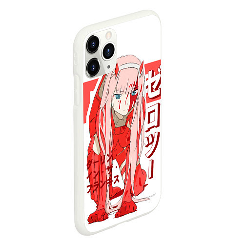 Чехол iPhone 11 Pro матовый Zero Two - Darling in the Franxx / 3D-Белый – фото 2