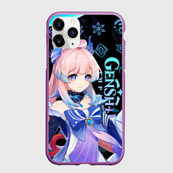 Чехол iPhone 11 Pro матовый Genshin Impact - Kokomi, цвет: 3D-фиолетовый