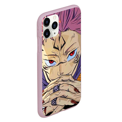 Чехол iPhone 11 Pro матовый Jujutsu Kaisen Магическая битва - Сукуна / 3D-Розовый – фото 2