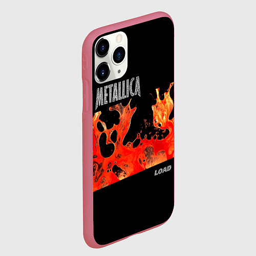 Чехол iPhone 11 Pro матовый Load - Metallica / 3D-Малиновый – фото 2