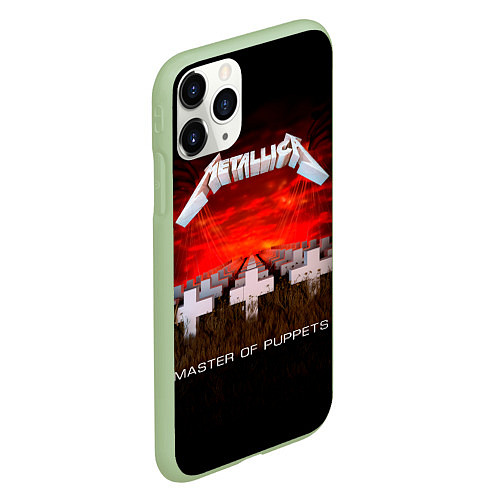 Чехол iPhone 11 Pro матовый Master of Puppets - Metallica / 3D-Салатовый – фото 2