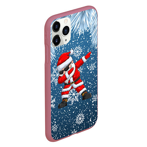 Чехол iPhone 11 Pro матовый DAB SANTA WINTER / 3D-Малиновый – фото 2