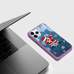 Чехол iPhone 11 Pro матовый DAB SANTA WINTER, цвет: 3D-фиолетовый — фото 2