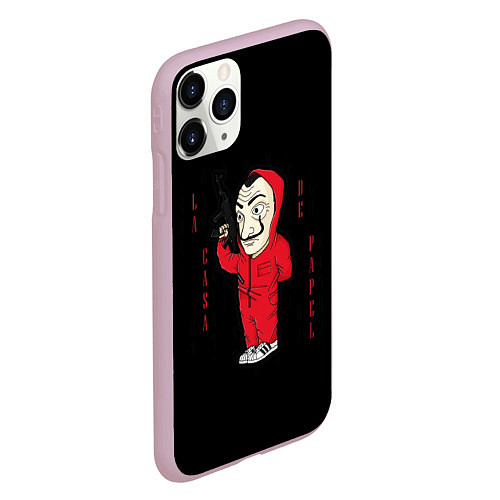 Чехол iPhone 11 Pro матовый БУМАЖНЫЙ ДОМ - LA CASA DE PAPEL BELLA CIAO - СЕРИА / 3D-Розовый – фото 2