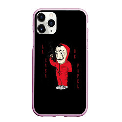 Чехол iPhone 11 Pro матовый БУМАЖНЫЙ ДОМ - LA CASA DE PAPEL BELLA CIAO - СЕРИА, цвет: 3D-розовый