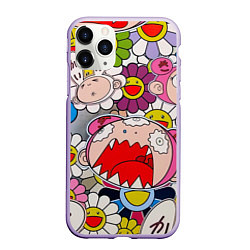 Чехол iPhone 11 Pro матовый Takashi Murakami кричащий арт