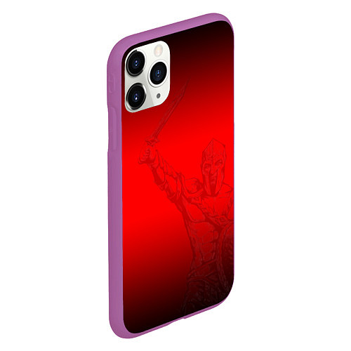 Чехол iPhone 11 Pro матовый Спартак Гладиатор Red Theme / 3D-Фиолетовый – фото 2