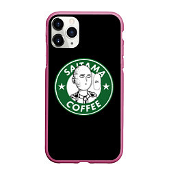 Чехол iPhone 11 Pro матовый ONE-PUNCH MAN OK COFFEE, цвет: 3D-малиновый