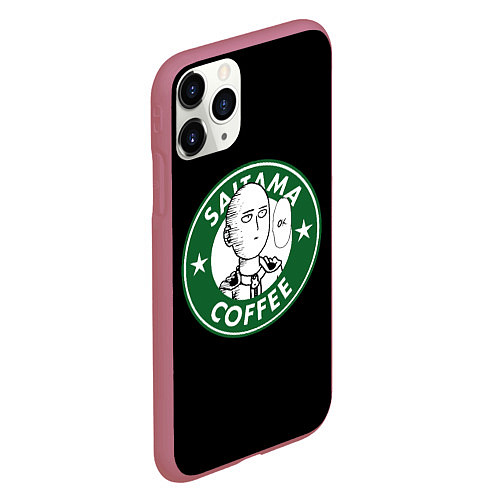 Чехол iPhone 11 Pro матовый ONE-PUNCH MAN OK COFFEE / 3D-Малиновый – фото 2