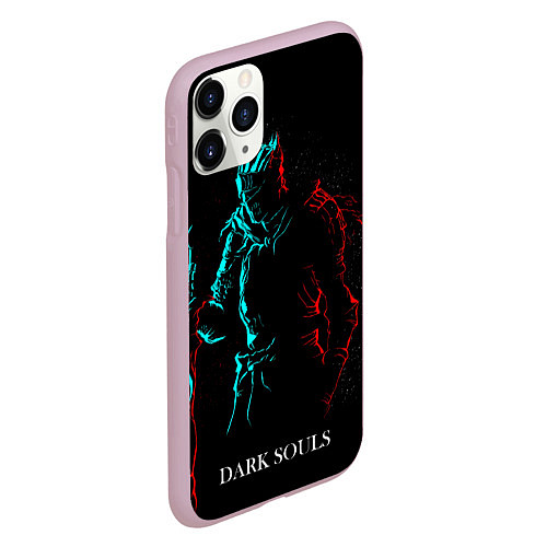 Чехол iPhone 11 Pro матовый Dark Souls NEON Силуэт / 3D-Розовый – фото 2