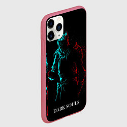 Чехол iPhone 11 Pro матовый Dark Souls NEON Силуэт, цвет: 3D-малиновый — фото 2