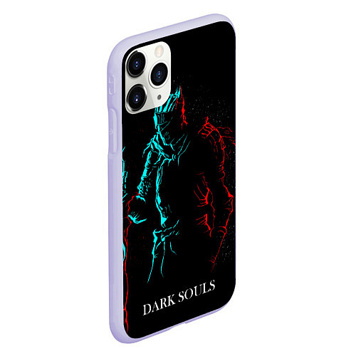 Чехол iPhone 11 Pro матовый Dark Souls NEON Силуэт / 3D-Светло-сиреневый – фото 2