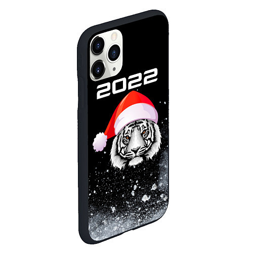 Чехол iPhone 11 Pro матовый Новогодний тигр 2022 / 3D-Черный – фото 2