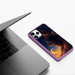 Чехол iPhone 11 Pro матовый Ночной Волк Night Wolf, цвет: 3D-фиолетовый — фото 2