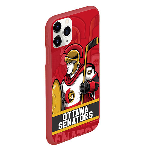 Чехол iPhone 11 Pro матовый Оттава Сенаторз, Ottawa Senators / 3D-Красный – фото 2