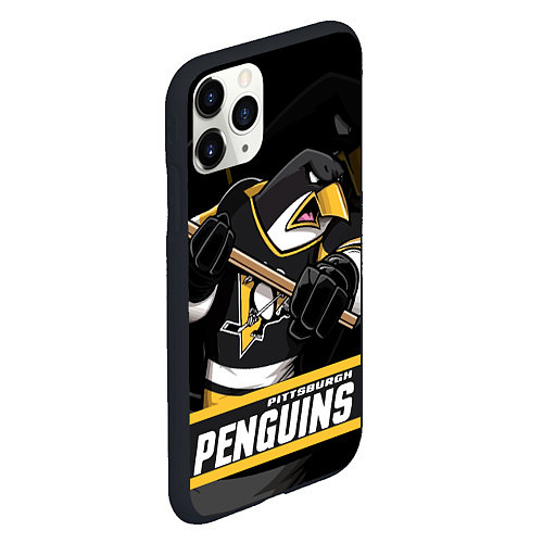 Чехол iPhone 11 Pro матовый Питтсбург Пингвинз, Pittsburgh Penguins / 3D-Черный – фото 2