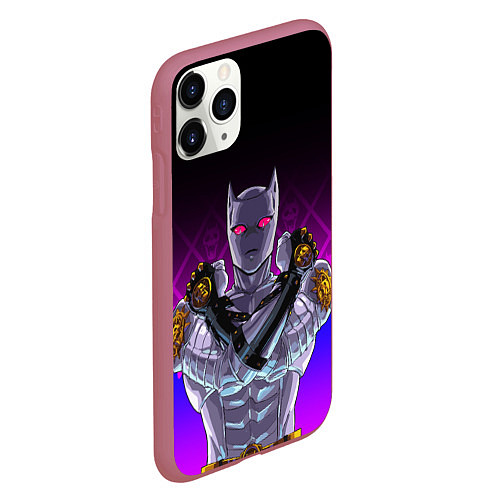 Чехол iPhone 11 Pro матовый JOJO KILLER QUEEN КОРОЛЕВА УБИЙЦА FIRE STYLE / 3D-Малиновый – фото 2