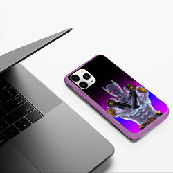 Чехол iPhone 11 Pro матовый JOJO KILLER QUEEN КОРОЛЕВА УБИЙЦА FIRE STYLE, цвет: 3D-фиолетовый — фото 2