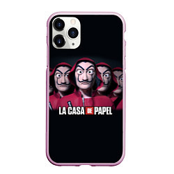 Чехол iPhone 11 Pro матовый LA CASA DE PAPEL BELLA CIAO БУМАЖНЫЙ ДОМ, цвет: 3D-розовый