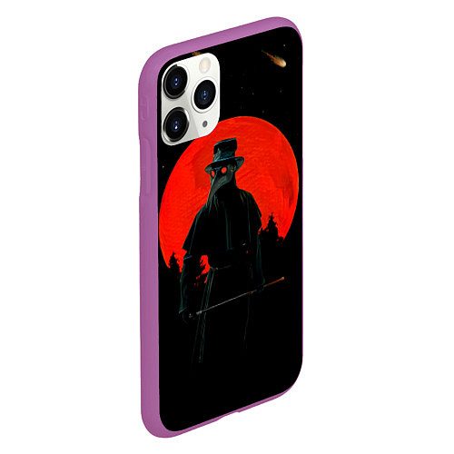 Чехол iPhone 11 Pro матовый Plague doctor ЧУМНОЙ ДОКТОР / 3D-Фиолетовый – фото 2