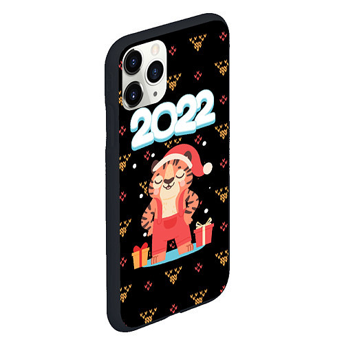 Чехол iPhone 11 Pro матовый НГ ТИГРЕНОК - 2022 НАСТУПАЕТ / 3D-Черный – фото 2