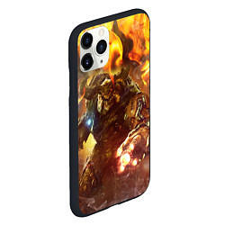 Чехол iPhone 11 Pro матовый CYBER DEMON IN FIRE DOOM BOSS, цвет: 3D-черный — фото 2