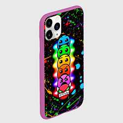 Чехол iPhone 11 Pro матовый Geometry Dash: Splashes of Paint, цвет: 3D-фиолетовый — фото 2