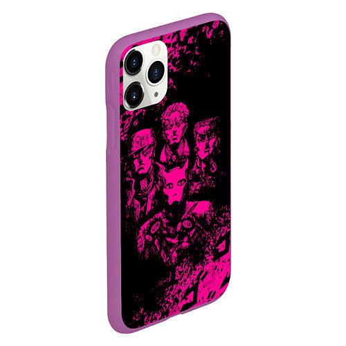 Чехол iPhone 11 Pro матовый JOJO BIZARRE ADVENTURE ПЕРСОНАЖИ / 3D-Фиолетовый – фото 2