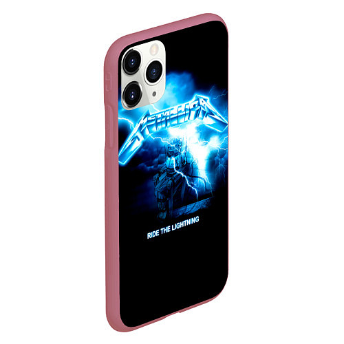 Чехол iPhone 11 Pro матовый Ride the Lightning Metallica / 3D-Малиновый – фото 2