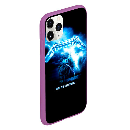 Чехол iPhone 11 Pro матовый Ride the Lightning Metallica / 3D-Фиолетовый – фото 2