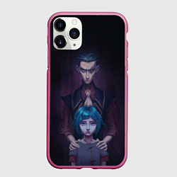 Чехол iPhone 11 Pro матовый Джинкс и Силко, цвет: 3D-малиновый