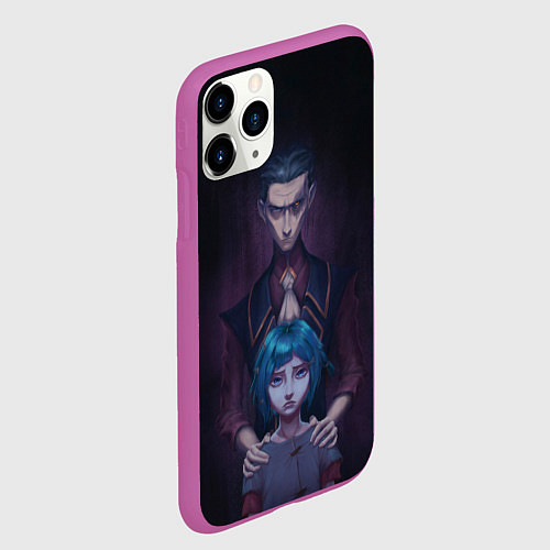 Чехол iPhone 11 Pro матовый Джинкс и Силко / 3D-Фиолетовый – фото 2