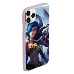 Чехол iPhone 11 Pro матовый ЛИГА ЛЕГЕНД ДЖИНКС JINX, цвет: 3D-розовый — фото 2