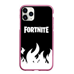 Чехол iPhone 11 Pro матовый Fortnite Огонь, цвет: 3D-малиновый