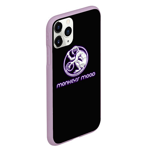 Чехол iPhone 11 Pro матовый Monkeys mood / 3D-Сиреневый – фото 2