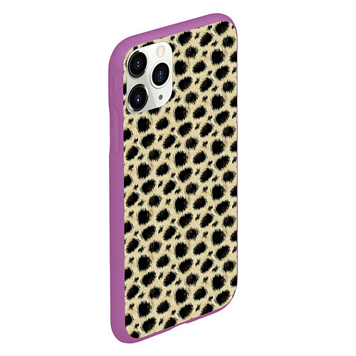 Чехол iPhone 11 Pro матовый Шкура Леопарда Leopard / 3D-Фиолетовый – фото 2