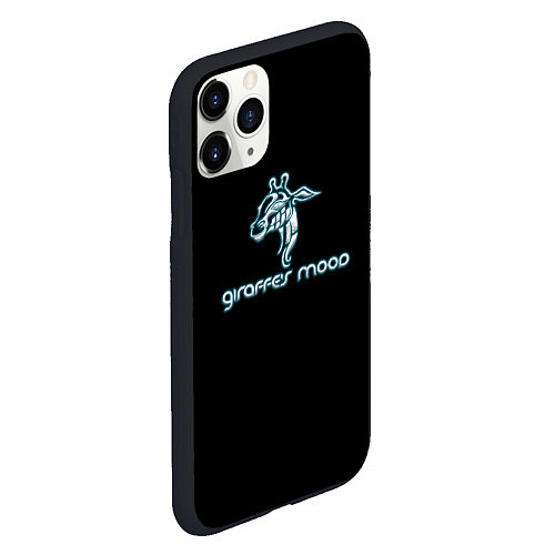 Чехол iPhone 11 Pro матовый Giraffes mood / 3D-Черный – фото 2