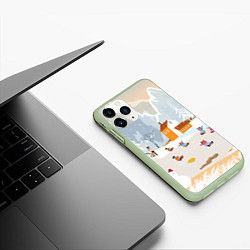 Чехол iPhone 11 Pro матовый Зимние Забавы 2022, цвет: 3D-салатовый — фото 2