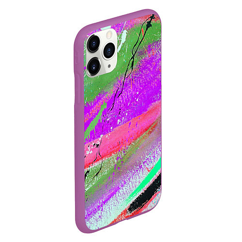 Чехол iPhone 11 Pro матовый Красочный взрыв / 3D-Фиолетовый – фото 2