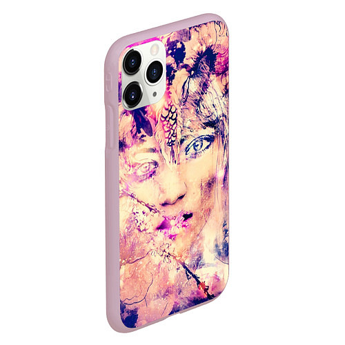 Чехол iPhone 11 Pro матовый LADY ABSTRACT / 3D-Розовый – фото 2