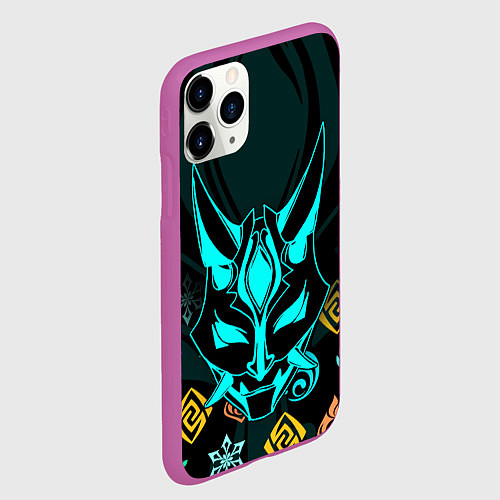 Чехол iPhone 11 Pro матовый GENSHIN IMPACT ГЕНШИН ИМПАКТ СЯО МАСКА / 3D-Фиолетовый – фото 2