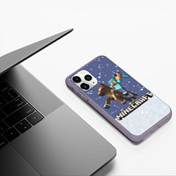 Чехол iPhone 11 Pro матовый Майнкрафт Зима, цвет: 3D-серый — фото 2