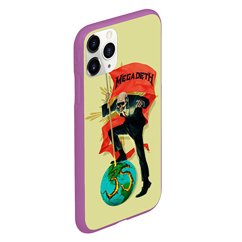 Чехол iPhone 11 Pro матовый Megadeth world / 3D-Фиолетовый – фото 2