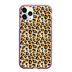 Чехол iPhone 11 Pro матовый Пятна Дикого Леопарда, цвет: 3D-фиолетовый
